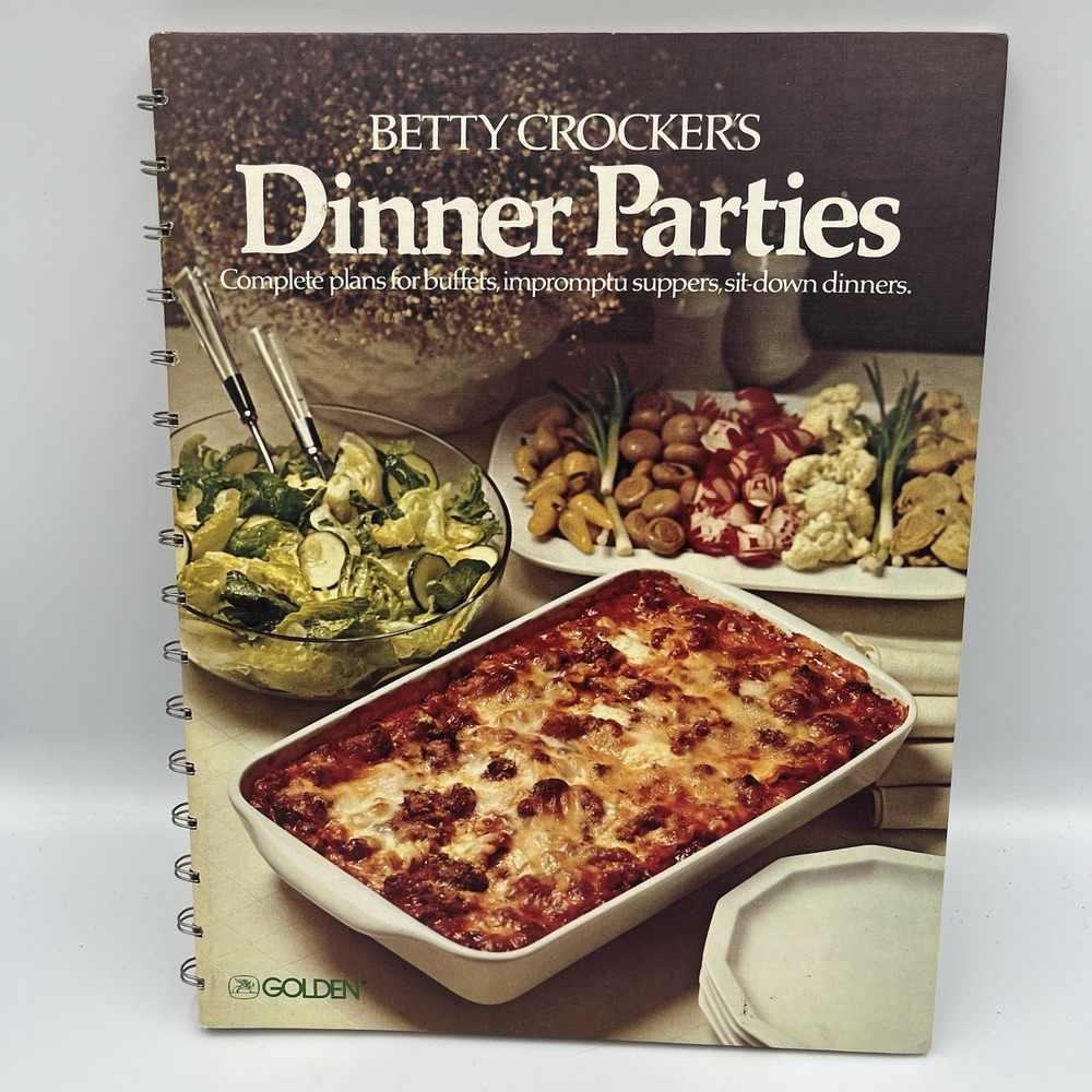 Vintage 1978 Betty Crocker Dinner Parties Cooking Cookbook Recipes Cook Book